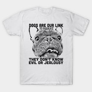 Dogs are our link to paradise, they don't know evil or jealousy. T-Shirt